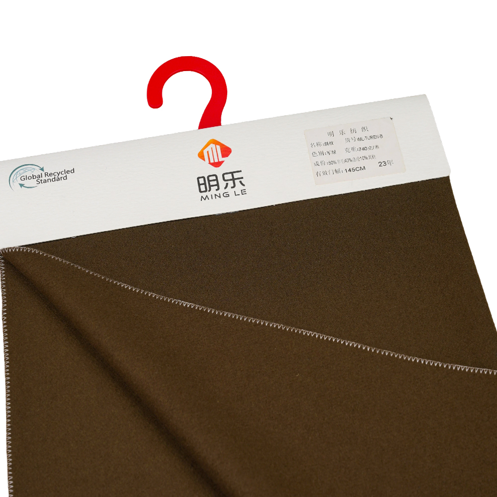 50 % Wolle, 40 % Polyester, 10 % andere Fasern, 740 g/m, Militärgrün, Twill-Melton-Stoff, ML-TUREN-B