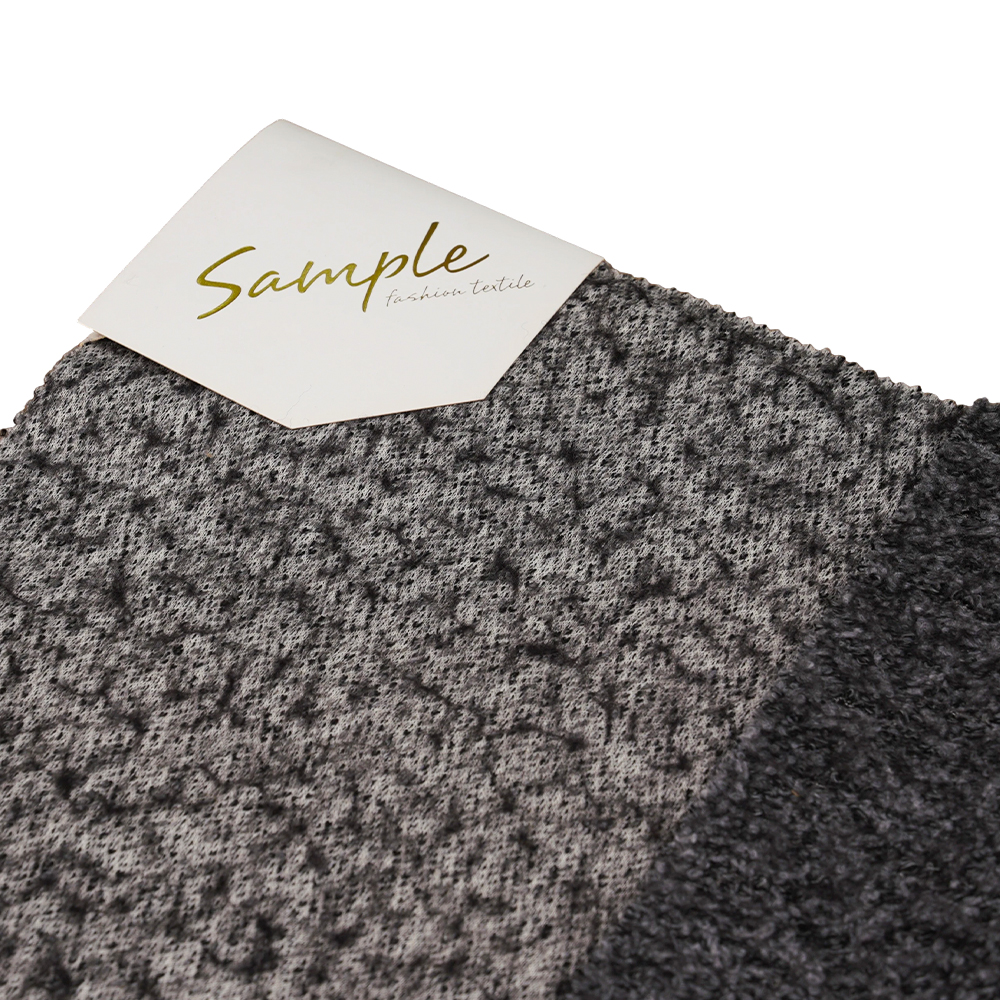 40 % Wolle, 60 % Polyester, 750 g/m, Schwarz und Grau, Bali-Strickwollstoff, ML-70165440-75