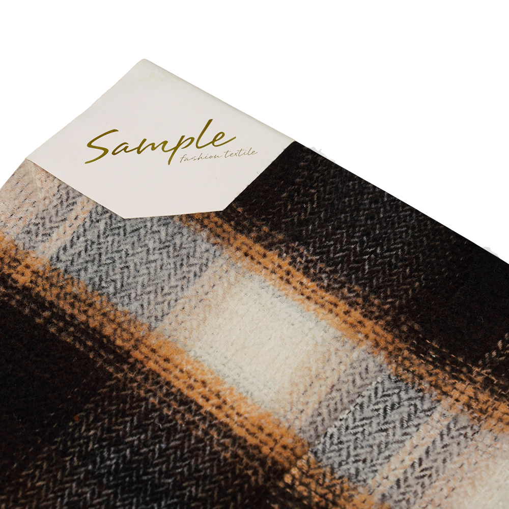 40 % Wolle, 60 % Polyester, 540 g/m, Schwarz und Weiß, Kreis-Tweed-Stoff, ML-8021071