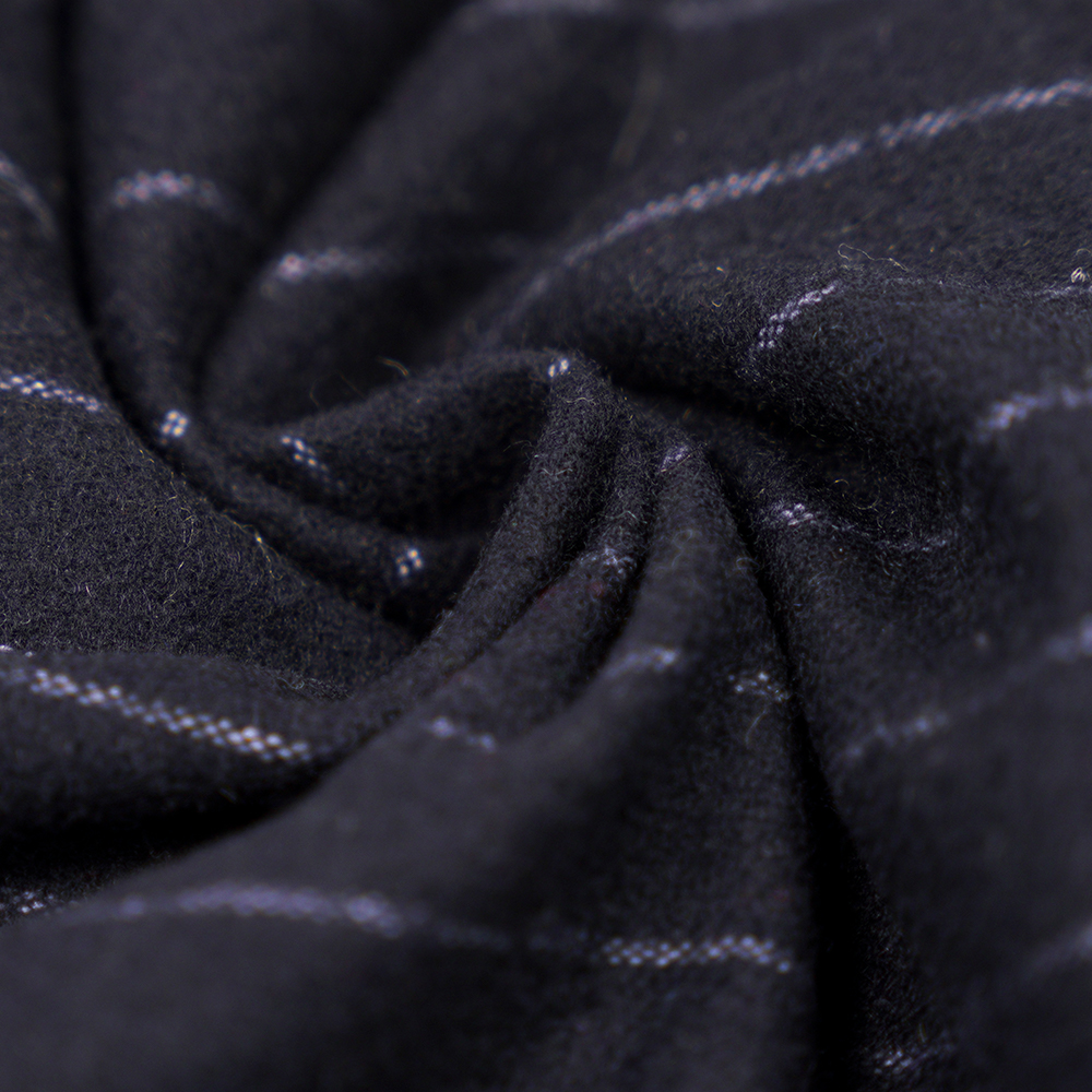 53 % Wolle, 47 % Polyester, 350 g/m, Zhiqing + Weiß, vertikal gestreifter Flanellstoff, ML-317245X-2