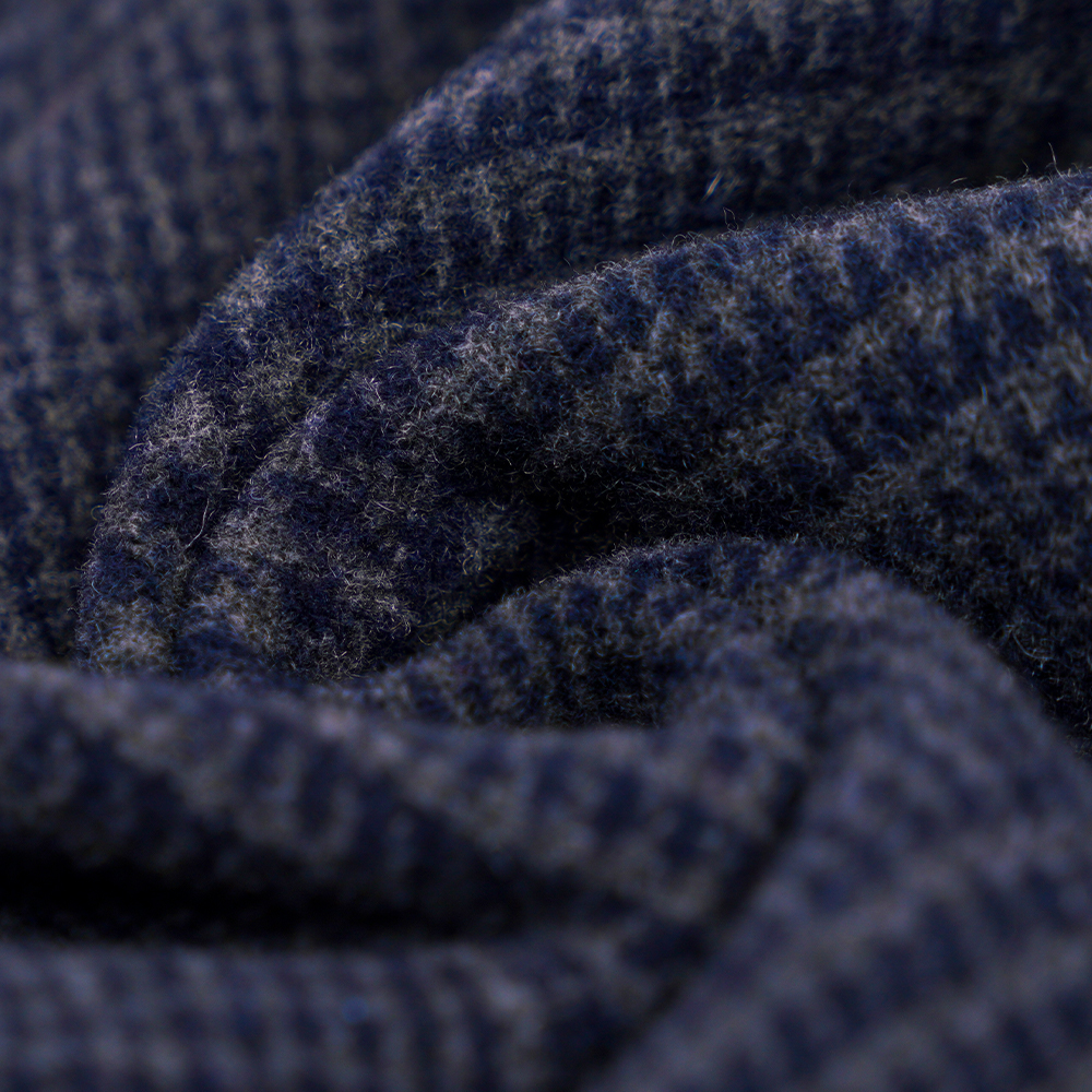 55 % Wolle, 45 % Sonstiges, 645 g/m, Marineblau, doppelseitiger Samtstoff, ML-3010305-1