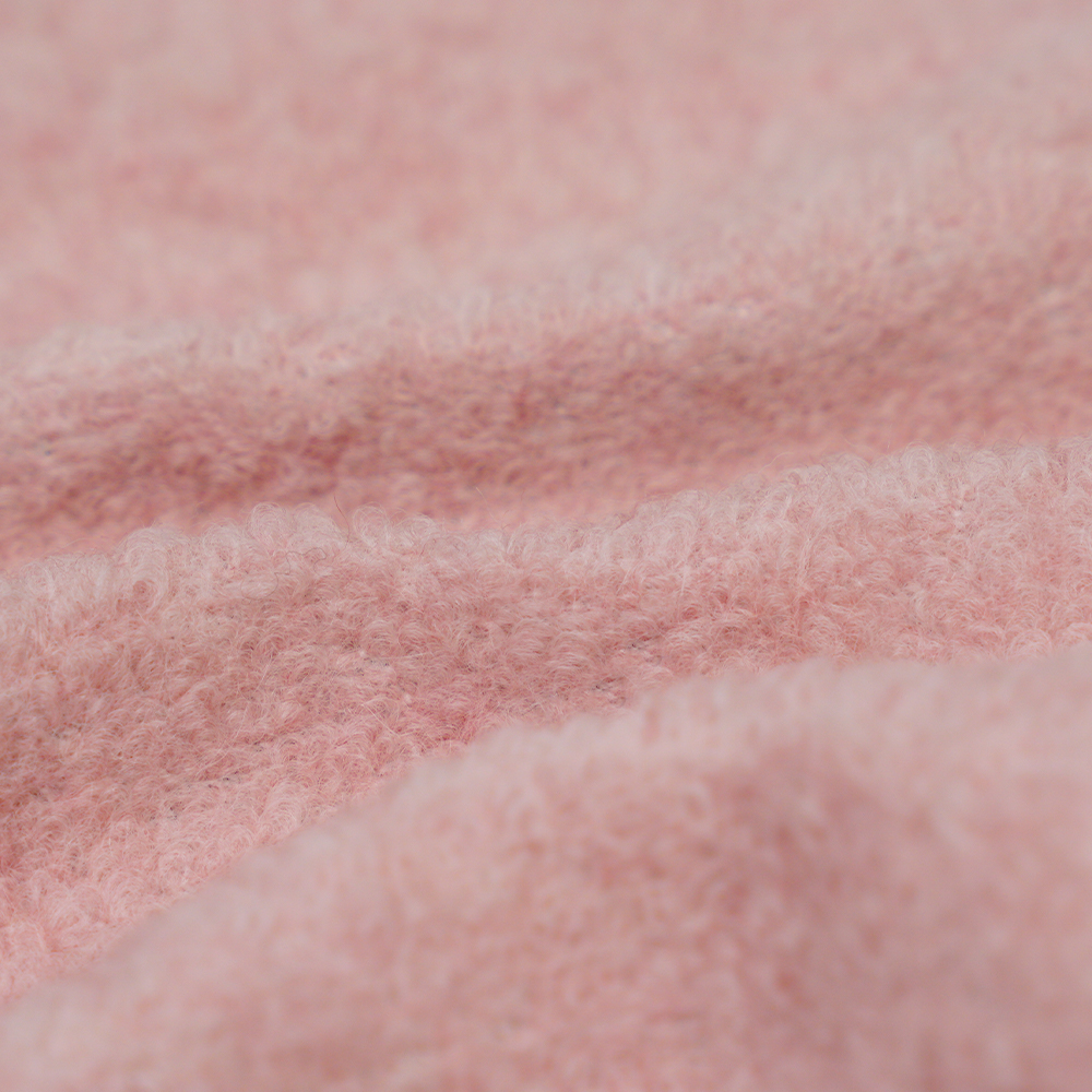 40 % Wolle, 60 % Polyester, 700–740 g/m, rosa und weiß, kleiner Fischschuppen-Schlingenstrick-Wollstoff, ML-26-X082022